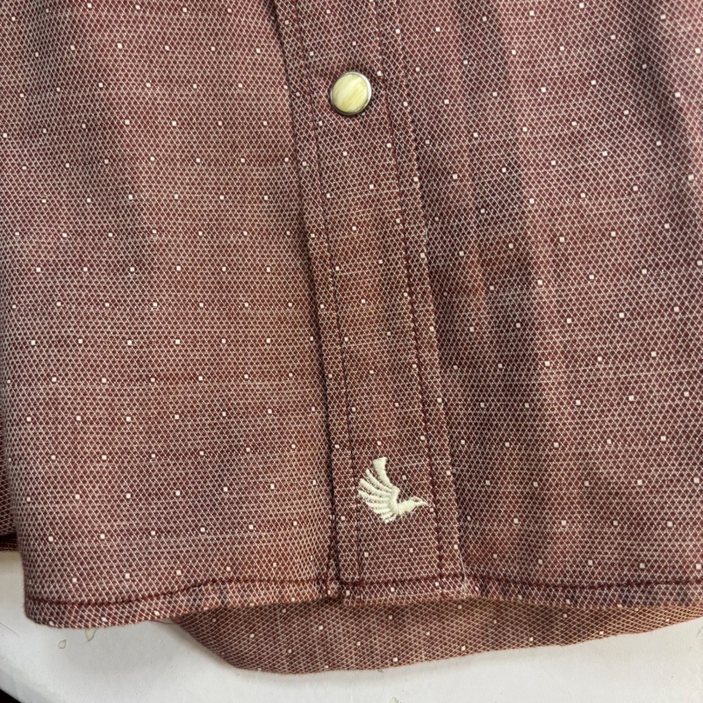 Cody James Mens 2XL Red Micro Dot Short Sleeve Pearl Snap Western Shirt - Picture 5 of 10